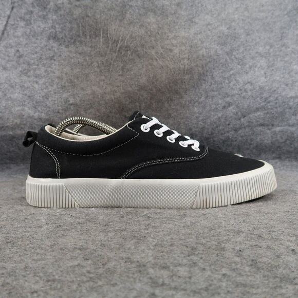 H&M Shoes Mens 7.5 Sneakers Lifestyle Low Profile Trainers Lace Up Casual Black - Picture 2 of 13